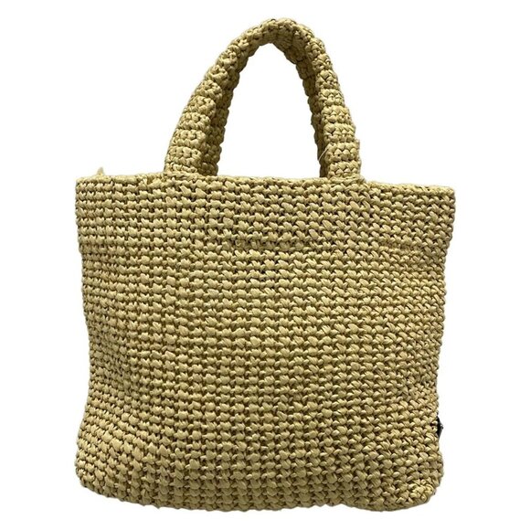 Auth PRADA Small crochet tote bag - Beige Black Raffia Tote Bag - Picture 2 of 16